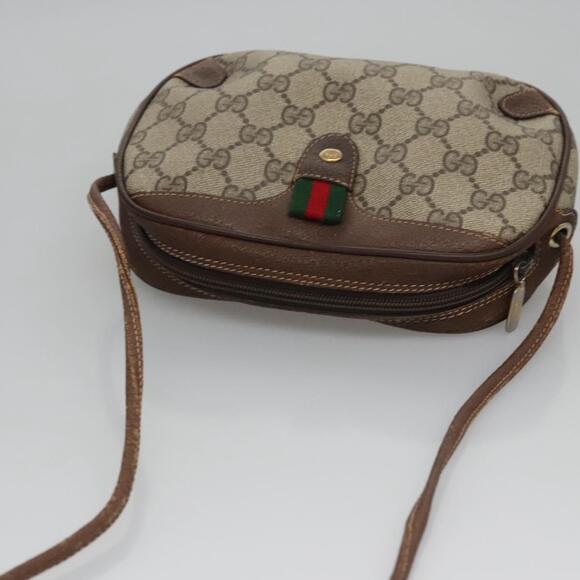 GUCCI GG Supreme Web Sherry Line Shoulder Bag Pvc Beige Red - Picture 6 of 16